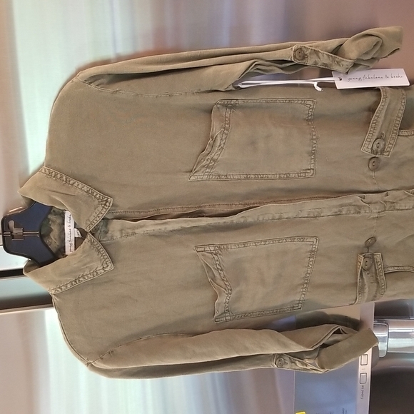 💕YOUNG FABULOUS & BROKE💕 River Raw Edge Romper Cadet Pigment Green XS NWT - Picture 6 of 10